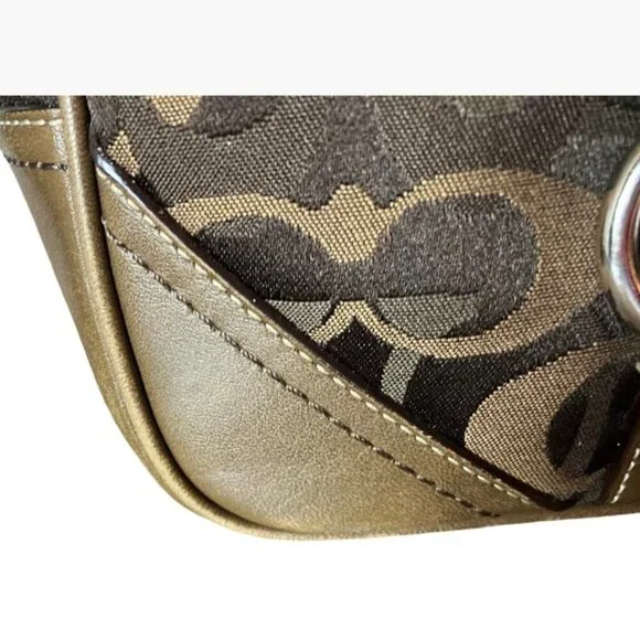 Coach Gallery Optic Signature Tote Bag Vintage Chocolate Monogram Canvas EUC - Picture 7 of 16